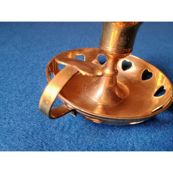 Vintage Scandinavian Brass Mid-century Heart Border Candle Holder - Picture 5 of 5